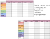 Lesson Plan Template - Editable on Google Sheets