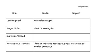 Preview of Lesson Plan Template FREE