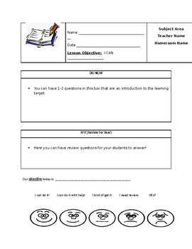 Preview of Lesson Plan Template: For all subjects!