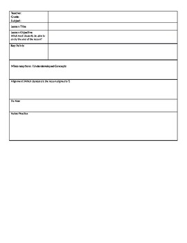 Preview of Lesson Plan Template - Freebie! Plan an Aligned Lesson!