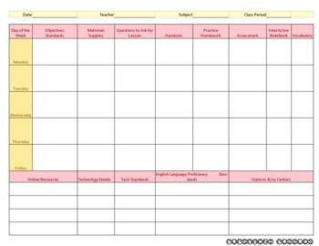Preview of Lesson Plan Template - PP