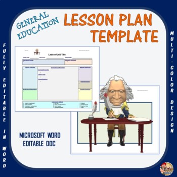 Preview of Lesson Plan Template- General Education (Editable)