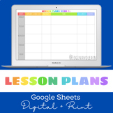 Lesson Plan Template | Google Sheets | Editable | Digital + Print