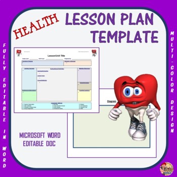 Preview of Lesson Plan Template- Health (Editable)
