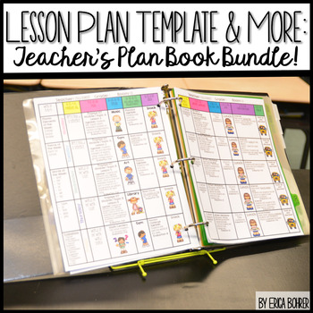 Preview of Lesson Plan Template & More: Teacher Plan Book Bundle