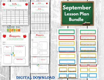 Preview of Lesson Plan Template, Newsletter Template, digital Planner, Homeschool Planner