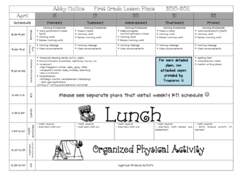 Preview of Lesson Plan Template {Pre-K & Elementary}