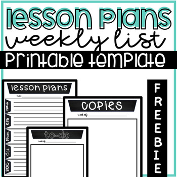 Preview of Lesson Plan Template Printable