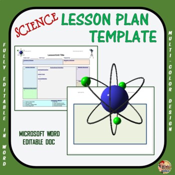 Preview of Lesson Plan Template- Science (Editable)