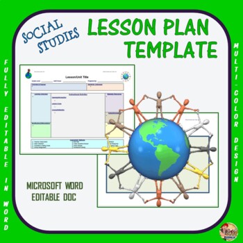 Preview of Lesson Plan Template- Social Studies (Editable)