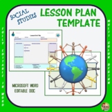 Lesson Plan Template- Social Studies (Editable)