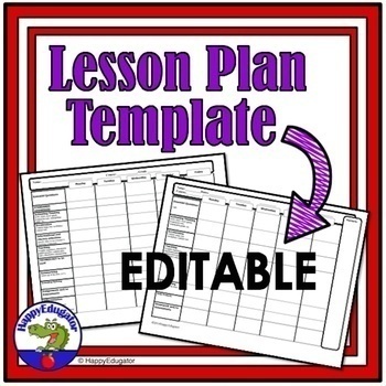 Preview of Lesson Plan Templates - Editable Standards Based