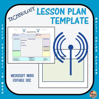 Preview of Lesson Plan Template - Technology (Editable)