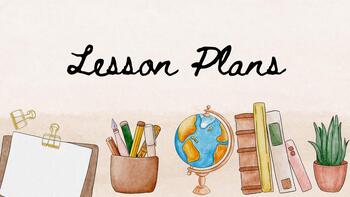 Preview of Lesson Plan Template-Watercolor School Supplies