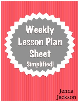 Preview of Lesson Plan Template (Weekly View)