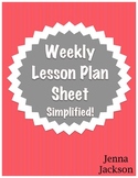 Lesson Plan Template (Weekly View)