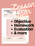 Lesson Plan Template, daily planner, to do list, homework