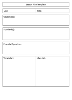 Preview of Lesson Plan Template (editable)