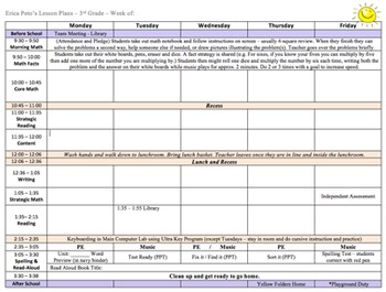 Preview of Lesson Plan Template for Clipboard + Sub Plan Template