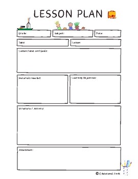 Preview of Lesson Plan Template for Educators ( Digital , Printable )