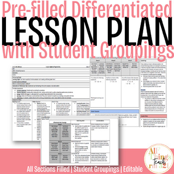 Preview of Lesson Plan Template for Highlighting Differentiation