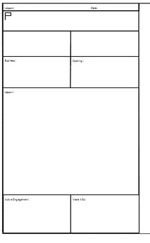 Preview of Lesson Plan Template for Mini Binder (8.5 X 5.5 paper size)