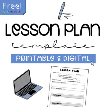 Preview of Lesson Plan Template for School Counselors (Printable & Digital)