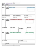 Lesson Plan Template with Drop Down Common Core Standards Menu