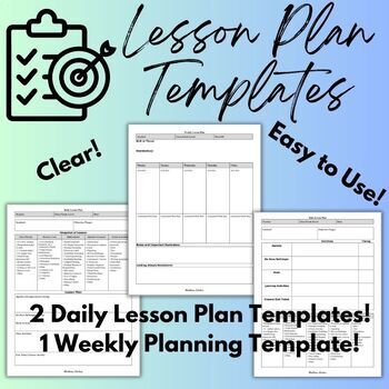 Preview of Lesson Plan Templates (Daily and Weekly Templates) *Editable Google Docs*