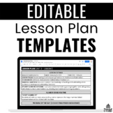 Formal Lesson Plan Templates | EDITABLE