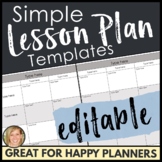 Lesson Plan Templates Editable 