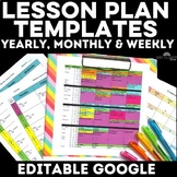 Lesson Plan Templates Editable Secondary Back to School cu