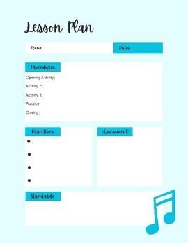 Preview of Lesson Plan Templates - FREE! (Blue)