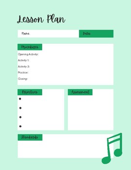Preview of Lesson Plan Templates - FREE! (green)