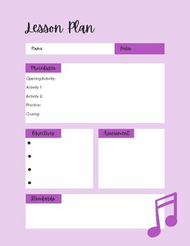 Preview of Lesson Plan Templates - FREE! (purple)
