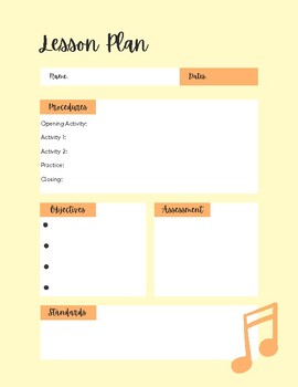 Preview of Lesson Plan Templates - FREE! (yellow)