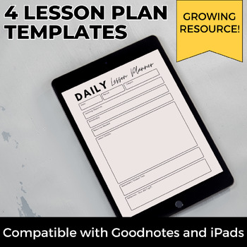 Preview of Lesson Plan Templates | GROWING RESOURCE | Goodnotes Compatible | Printable