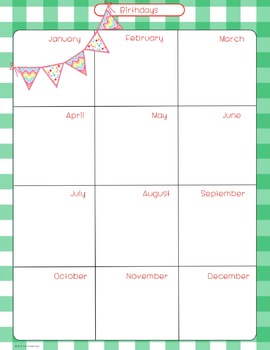 Lesson Plan Templates & More! {Green Gingham with Pendants} by Carol ...