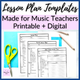 Editable Lesson Plan Templates for Music Teachers Printabl