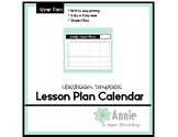 Lesson Plan Weekly Calendar Template