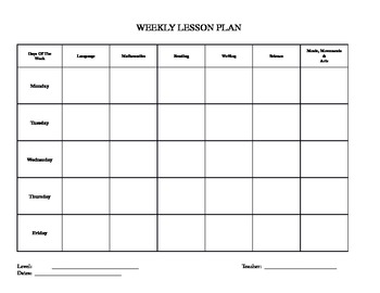 Lesson Plan for the Week Template by Pauline Anteola | TPT