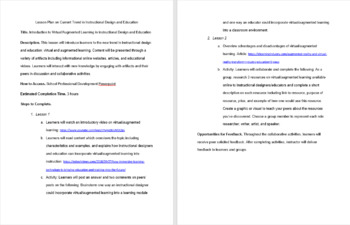 Preview of Lesson Plan on Current Trend in Instructional Design and Education