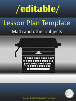 Preview of {EDITABLE} Free Lesson Plan template / Math