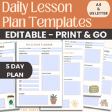 Editable Daily Lesson Plan Template