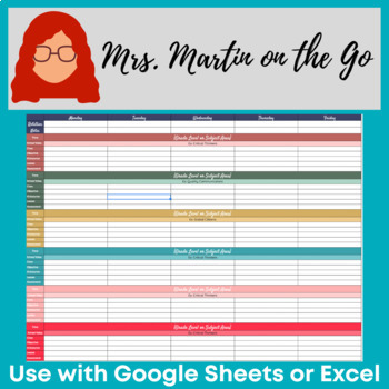 Preview of Lesson Planner Template (Google Sheets)