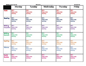 Lesson Planner-Weekly by Roxologist | TPT