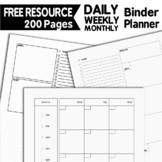 Free Daily, Weekly & Monthly Planner Undated