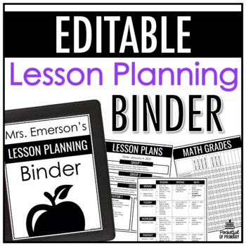 Preview of Lesson Planning Binder | EDITABLE