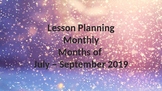 Lesson Planning July - September 2019