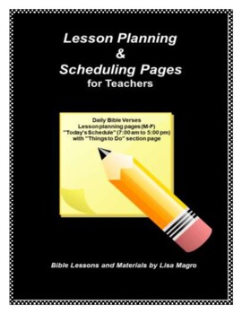 Preview of Lesson Planning & Scheduling Pages for Teachers with Daily Bible Verses. NKJV